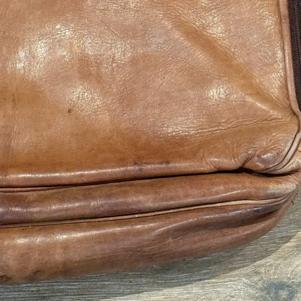 Ansun Brown Leather Laptop Bag